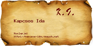 Kapcsos Ida névjegykártya